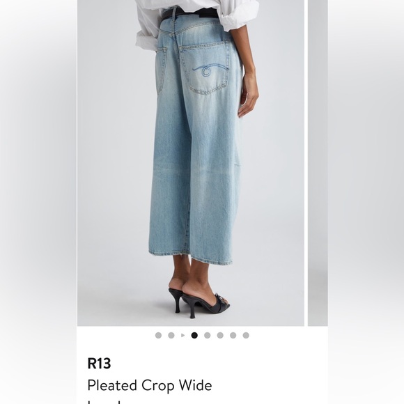 R13 cropped wide leg; multiple styling options 4 effortless cool. LIGHT wash - Picture 3 of 16